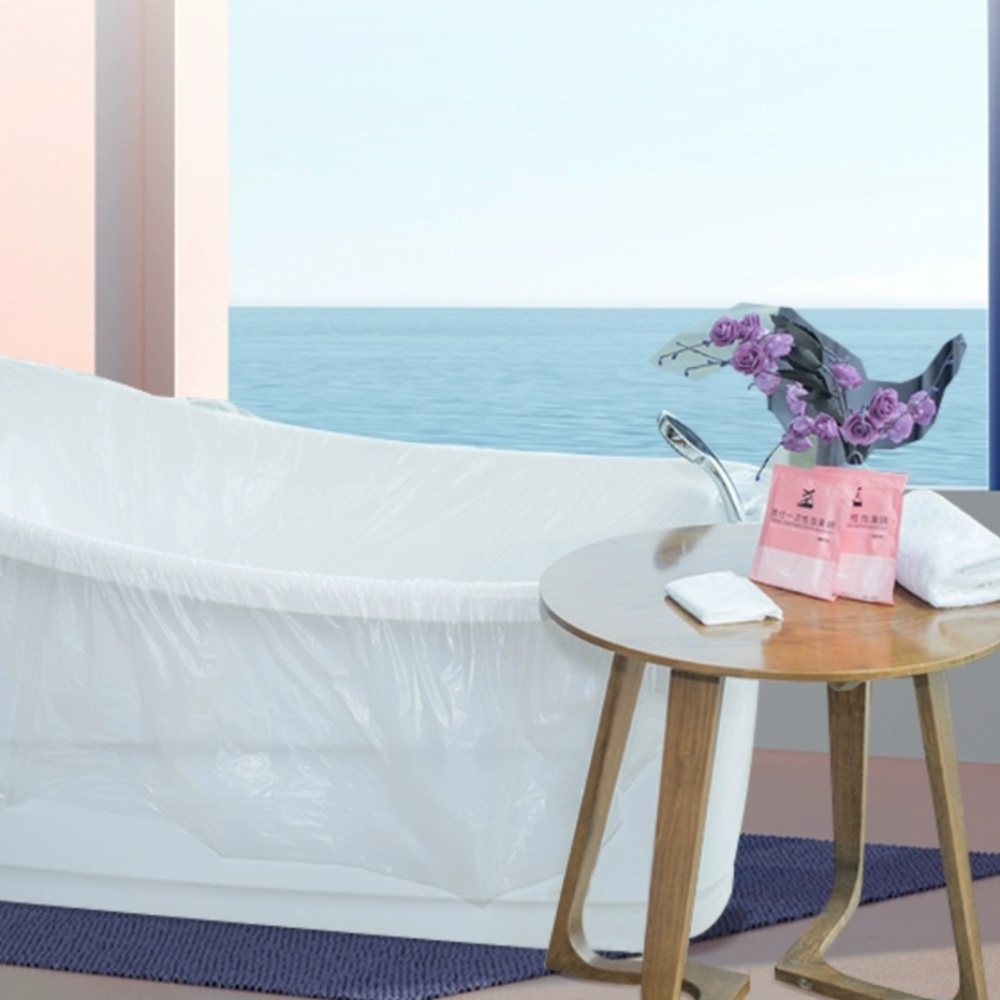 1 Piece Single Use Travel Friendly Bath Tub Disposable Liner Cover